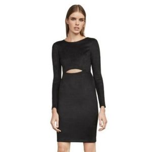 BCBG Whitley Faux Suede Cut Out Body Con Dress